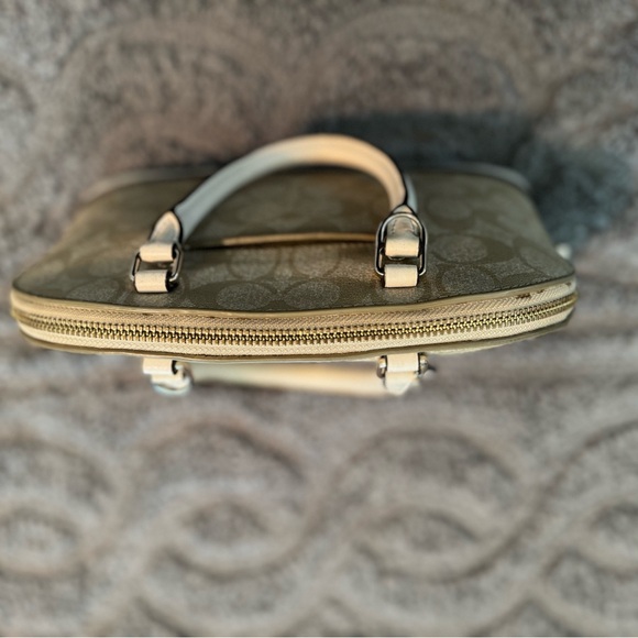 Cream and Light Khaki COACH Handbag - Picture 2 of 5